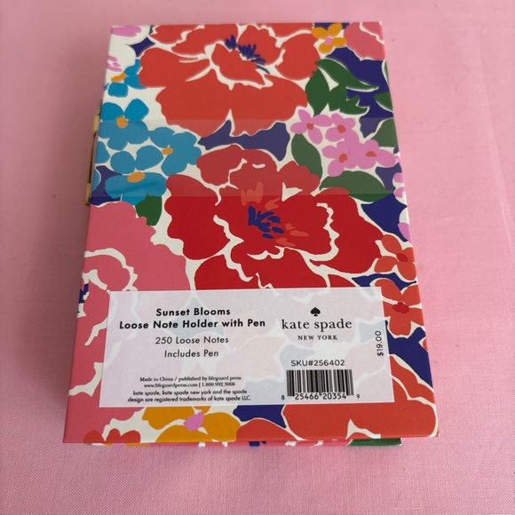 Kate Spade Sunset Blooms Loose Note Holder with Pen NWT - Picture 8 of 8